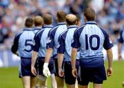 12 August 2006; Dublin players take part in the pre-match parade. Bank of Ireland All-Ireland Senior Football Championship, Quarter-Final, Dublin v Westmeath, Croke Park, Dublin. Picture credit; Brian Lawless / SPORTSFILE