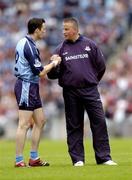 12 August 2006; Dublin manager Paul Caffrey talks with Ray Cosgrove before the match. Bank of Ireland All-Ireland Senior Football Championship, Quarter-Final, Dublin v Westmeath, Croke Park, Dublin. Picture credit; Brian Lawless / SPORTSFILE
