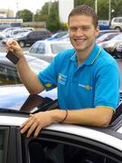 1 August 2006; Dublin footballer Conal Keaney receives thye keys to a Renault Megane car from Finn Reddy Renault. Naas Road, Dublin. Picture credit; Damien Eagers / SPORTSFILE