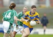 20 August 2006; Niamh Keane, Clare, in action against Shauna Hamilton, 14, Fermanagh. TG4 Ladies Junior Football Championship Quarter-Final, Clare v Fermanagh, Pairc Ciaran, Athlone, Co. Westmeath. Picture credit: Damien Eagers / SPORTSFILE