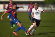 17 July 2014; Daryl Horgan, Dundalk, in action against Avdija Vršajevic, Hajduk Split. UEFA Europa League Second Qualifying Round, First Leg, Dundalk v Hajduk Split, Oriel Park, Dundalk, Co. Louth. Picture credit: Matt Browne / SPORTSFILE