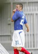 19 August 2006; Jim Erwin, Linfield, celebrates after scoring his side's fourth goal. CIS Insurance Cup, Linfield v Lisburn Distillery, Windsor Park, Belfast, Co. Antrim. Picture credit: Oliver McVeigh / SPORTSFILE