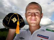 1 September 2006; Northern Ireland's Sammy Clingan with his caps for last season ahead of their Euro 2008 Championship Qualifier against Iceland. Hilton Hotel, Templepatrick, Co. Antrim. Picture credit: Oliver McVeigh / SPORTSFILE