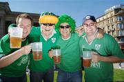 1 September 2006; Republic of Ireland supporters, left to right, Dermot Kildea, Ken Murray, Michael McGlynn and Leo Turley, all from Dublin, show their support ahead of the Euro 2008 Championship Qualifier against Germany. Stuttgart, Germany. Picture credit: David Maher / SPORTSFILE