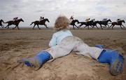 5 September 2006; Ciara Murphy, age 2 1/2 years old, from Richmond, Sydney, Australia, watches the runners and riders during the Castlemartin Park Claiming Race. Laytown Racecourse, Laytown Strand, Co. Louth. Picture credit: Brian Lawless / SPORTSFILE