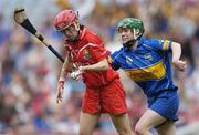 10 September 2006; Mary O'Connor, Cork, in action against Eimear McDonnell, Tipperary. Gala All-Ireland Senior Camogie Championship, Final, Cork v Tipperary, Croke Park, Dublin. Picture credit: David Maher / SPORTSFILE