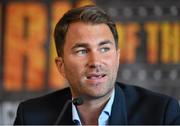 30 July 2014; Promoter Eddie Hearn, Matchroom Sports, during a press conference ahead of the upcoming Return of The Mack event on Saturday the 30th of August. Croke Park, Dublin. Picture credit: Ramsey Cardy / SPORTSFILE