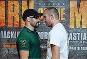 30 July 2014; Boxer Gary 'Spike' O'Sullivan, left, and Anthony Fitzgerland after a press conference ahead of their upcoming bout on Saturday the 30th of August. Croke Park, Dublin. Picture credit: Ramsey Cardy / SPORTSFILE