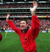 12 September 1999; Cork manager Jimmy Barry Murphy celebrates following the Guinness All-Ireland Senior Hurling Championship Final between Cork and Kilkenny at Croke Park in Dublin. Photo by David Maher/Sportsfile