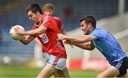 4 August 2014; David Lowney, Cork, in action against Declan Monahan, Dublin. Electric Ireland GAA Football All-Ireland Minor Championship Quarter-Final, Dublin v Cork, Semple Stadium, Thurles, Co. Tipperary. Picture credit: Barry Cregg / SPORTSFILE