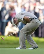 22 September 2006; Paul McGinley, Team Europe 2006, reacts after missing a putt on the 16th green during Friday afternoon's foursomes matches. 36th Ryder Cup Matches, K Club, Straffan, Co. Kildare, Ireland. Picture credit: David Maher / SPORTSFILE