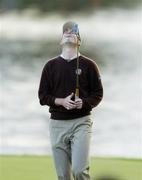 22 September 2006; David Howell, Team Europe 2006, reacts after missing a putt on the 18th green during Friday afternoon's foursomes matches. 36th Ryder Cup Matches, K Club, Straffan, Co. Kildare, Ireland. Picture credit: Damien Eagers / SPORTSFILE