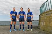 5 August 2014; Canterbury and Leinster have launched the new 2014/15 Leinster European shirt which will be worn for the first time by Leinster in a pre-season friendly with Ulster at the Tallaght Stadium on August 30th. The “Test” shirt has been influenced by key insights from the players and has been engineered using Canterbury’s latest high performance fabric, which delivers optimum strength and moisture management for a lightweight and comfortable feel. The new jersey will be available from all good sports retailers from August 9th and sold in three versions- Test, Pro and Kids. At the launch are Leinster players, from left, Jimmy Gopperth, Sean O'Brien and Gordon D'Arcy. East Pier, Dun Laoghaire, Co. Dublin. Picture credit: Stephen McCarthy / SPORTSFILE