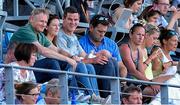 5 August 2014; Ireland and Racing Metro out-half Jonathan Sexton with his son Luca, wife Laura and Ireland head coach Joe Schmidt at the game. 2014 Women's Rugby World Cup Fina, Pool B, Ireland v New Zealand, Marcoussis, Paris, France. Picture credit: Aurélien Meunier / SPORTSFILE