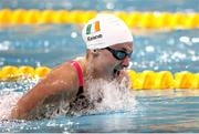 6 August 2014; Ireland's Ellen Keane, from Clontarf, Dublin, on her way to finishing fourth in the Women's 100m Breaststroke SB9 Final. 2014 IPC Swimming European Championships, Eindhoven, Netherlands. Picture credit: Jeroen Putmans / SPORTSFILE