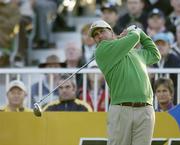 22 September 2006; Jose Maria Olazabal, Team Europe 2006, watches his drive at the 1st tee box during Friday morning's four-ball matches. 36th Ryder Cup Matches, K Club, Straffan, Co. Kildare, Ireland. Picture credit: Brendan Moran / SPORTSFILE