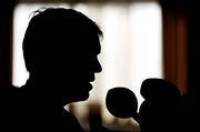 6 October 2006; Republic of Ireland manager Steve Staunton during a press conference ahead of their Euro 2008 Championship Qualifier against Cyprus. St Raphael Hotel, Limassol, Cyprus. Picture credit: David Maher / SPORTSFILE