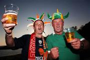 6 October 2006; Republic of Ireland fans Jay Nolan, from Clondalkin, left, and Tyrone McNabb, show their support ahead of the Euro 2008 Championship Qualifier against Cyprus. Limassol, Cyprus. Picture credit: David Maher / SPORTSFILE