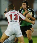 6 October 2006; Gavin Williams, Connacht, is tackled by Kevin Maggs, Ulster. Magners League, Connacht v Ulster, Sportsground, Galway. Picture credit: Ray Ryan / SPORTSFILE