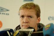 10 October 2006; Republic of Ireland manager Steve Staunton during a press conference ahead of their Euro 2008 Championship Qualifier against Czech Republic. Lansdowne Road, Dublin. Picture credit: David Maher / SPORTSFILE