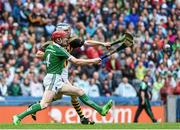 10 August 2014; TJ Reid, Kilkenny, in action against Seamus Hickey, Limerick. GAA Hurling All-Ireland Senior Championship, Semi-Final, Kilkenny v Limerick, Croke Park, Dublin. Picture credit: Ramsey Cardy / SPORTSFILE