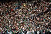 10 August 2014; Limerick supporters in the Hogan Stand watch the game. GAA Hurling All-Ireland Senior Championship, Semi-Final, Kilkenny v Limerick, Croke Park, Dublin. Picture credit: Ray McManus / SPORTSFILE