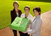 9 October 2006; VHI Healthcare today announced a sponsorship deal for the Ladies Gaelic Football All-Ireland  Club Championship which will also be the 30th anniversary of the championship. Pictured at the launch are, from left, the winning captain from 1986 Rita Keenan, The Heath, Co. Laois, the winning captain from 1977 Josie Briody, Mullinahoran, Co. Cavan, and Leona Tector, Shelmaliers, Wexford, winning captain from 1996. Croke Park, Dublin. Picture credit: Pat Murphy / SPORTSFILE