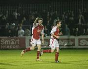 20 October 2006; Anthony Murphy, left, St. Patricks Athletic, celebrates, with team-mate Michael Foley, after scoring his sides first goal . eircom League Premier Division, St. Patrick's Athletic v Bray Wanderers, Richmond Park, Dublin. Picture credit: Ray Lohan / SPORTSFILE