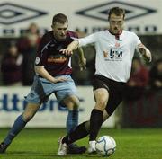 20 October 2006; Robert Dunne, Dundalk, in action against Philip Reilly, Galway United. eircom League, Division 1, Galway United v Dundalk, Terryland Park, Galway. Picture credit: Ray Ryan / SPORTSFILE