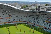 13 August 2014; New Zealand score their first try of the game against Wales with the city of Paris in the background. 2014 Women's Rugby World Cup 5th Place Semi-Final, New Zealand v Wales, Stade Jean Bouin, Paris, France. Picture credit: Brendan Moran / SPORTSFILE