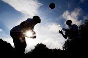 18 October 2006; At a photocall to launch the FAI's Football Against Racism in Europe (FARE) week are Rudland Ratzsch, left, St.Tiernans CS, Dublin, and Emeka Onwubiko, St Kevins Boys, Dublin. The FAI encourages all members of the association to make strong efforts to contribute actively to this anti-racism campaign in football. Merrion Square, Dublin. Picture credit: David Maher / SPORTSFILE