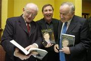 23 October 2006; Fr. Brian D'Arcy with RTE commentator Jimmy Magee, left, and former Taoioseach Albert Reynolds, right, at the launch of his book 'A Different Journey'. Citywest Hotel, Saggart, Dublin. Picture credit; Pat Murphy / SPORTSFILE