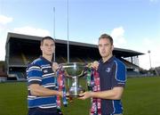 26 October 2006; Jonathan Sexton, St. Mary's College, left, and Niall Ronan, Lansdowne Rugby Club at a photocall to announce the results of the AIB Senior Cup and AIB Junior Cup draws. The AIB Cup and AIB Junior Cup are the leading All-Ireland club knockout competitions in Irish Rugby. They consist of representatives from each of the four provinces – Connacht, Leinster, Munster and Ulster. Guinness East Stand, Lansdowne Road, Dublin. Picture credit: Matt Browne / SPORTSFILE