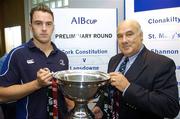 26 October 2006; Niall Ronan, left, Lansdowne Rugby Club, and Bobby Kahn, from Cork Constitution at a press conference to announce the results of the AIB Cup and AIB Junior Cup draws. The AIB Cup and AIB Junior Cup are the leading All-Ireland club knockout competitions in Irish Rugby. They consist of representatives from each of the four provinces – Connacht, Leinster, Munster and Ulster. Guinness East Stand, Lansdowne Road, Dublin. Picture credit: Matt Browne / SPORTSFILE