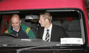 2 November 2006; Ireland's Graham Geraghty, right, sits into a car as he leaves after the hearing. Croke Park, Jones Road, Dublin. Picture credit: Declan Masterson / SPORTSFILE