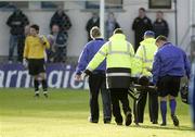 4 November 2006; Noel Robinson, Loughgall, gets stretchered off the pitch. Carnegie Premier League, Loughgall v Glentoran, Loughview Park, Loughgall, Co. Armagh. Picture credit: Russell Pritchard / SPORTSFILE