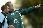 7 November 2006; Paul O'Connell in conversation with Barry Murphy, left, during Ireland rugby squad training. St. Gerard's School, Bray, Co. Wicklow. Picture credit: Brendan Moran / SPORTSFILE