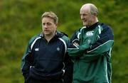 7 November 2006; Head coach Eddie O'Sullivan in conversation with Dr. Jim McShane during Ireland rugby squad training. St. Gerard's School, Bray, Co. Wicklow. Picture credit: Brendan Moran / SPORTSFILE