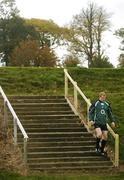 7 November 2006; Paul O'Connell makes his way down steps to Ireland rugby squad training. St. Gerard's School, Bray, Co. Wicklow. Picture credit: Brendan Moran / SPORTSFILE