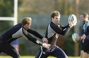 9 November 2006; Gordon D'Arcy is tackled by Brian O'Driscoll during Ireland rugby squad training. Lansdowne Road, Dublin. Picture credit: Matt Browne / SPORTSFILE