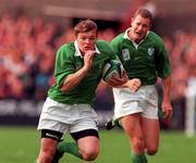 10 October 1999; Brian O'Driscoll of Ireland during the Rugby World Cup Pool E match between Ireland and Australia at Lansdowne Road in Dublin. Photo by Brendan Moran/Sportsfile