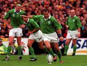 10 October 1999; Conor O'Shea of Ireland during the Rugby World Cup Pool E match between Ireland and Australia at Lansdowne Road in Dublin. Photo by Brendan Moran/Sportsfile