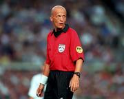 1 September 1999; Referee Pierluigi Collina during the UEFA European Championships Qualifier match between Republic of Ireland and Yugoslavia at Lansdowne Road in Dublin. Photo by David Maher/Sportsfile