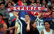 1 September 1999; A Yugoslavia supporter during the UEFA European Championships Qualifier match between Republic of Ireland and Yugoslavia at Lansdowne Road in Dublin. Photo by David Maher/Sportsfile