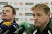 10 November 2006; Ireland head coach Eddie O'Sullivan with his captain Brian O'Driscoll during Ireland Rugby press conference ahead of their Autumn Internationals game against South Africa. Lansdowne Road, Dublin. Picture credit: David Maher / SPORTSFILE