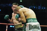 11 November 2006; Bernard Dunne in action against Esham Pickering. European Super Bantamweight Title, Bernard Dunne.v.Esham Pickering, The Point Depot, Dublin. Picture credit: David Maher / SPORTSFILE