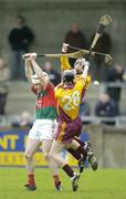 12 November 2006; Brian Whelahan, Birr, in action against Eugene Farrell, 28, and Alan McCrabbe, Craobh Chiarain. AIB Leinster Senior Club Hurling Championship, Craobh Chiarain v Birr, Parnell Park, Dublin. Picture credit: Pat Murphy / SPORTSFILE