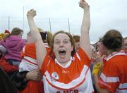 12 November 2006; Niamh Lynch, Donaghmoyne, celebrates after the game. Vhi Healthcare All-Ireland Ladies Club Championship Semi-Final, Ballyboden St. Enda's v Donaghmoyne, Ballyboden St. Enda's GAA, Dublin. Picture credit: Ray Lohan / SPORTSFILE