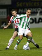 17 November 2006; Neale Fenn, Cork City, in action against Clive Delaney, Derry City. eircom League Premier Division, Derry City v Cork City, Brandywell, Derry. Picture credit: Russell Pritchard / SPORTSFILE