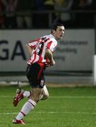 17 November 2006; Derry City goalscorer Mark Farren prepares to celebrate as he watches his shot go in the net. eircom League Premier Division, Derry City v Cork City, Brandywell, Derry. Picture credit: Russell Pritchard / SPORTSFILE